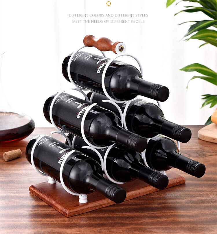 Freestanding Wine Rack Wine Whiskey Display Shelf Metal 6 Bottle Bottle Holder