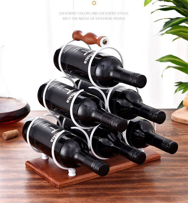 Freestanding Wine Rack Wine Whiskey Display Shelf Metal 6 Bottle Bottle Holder