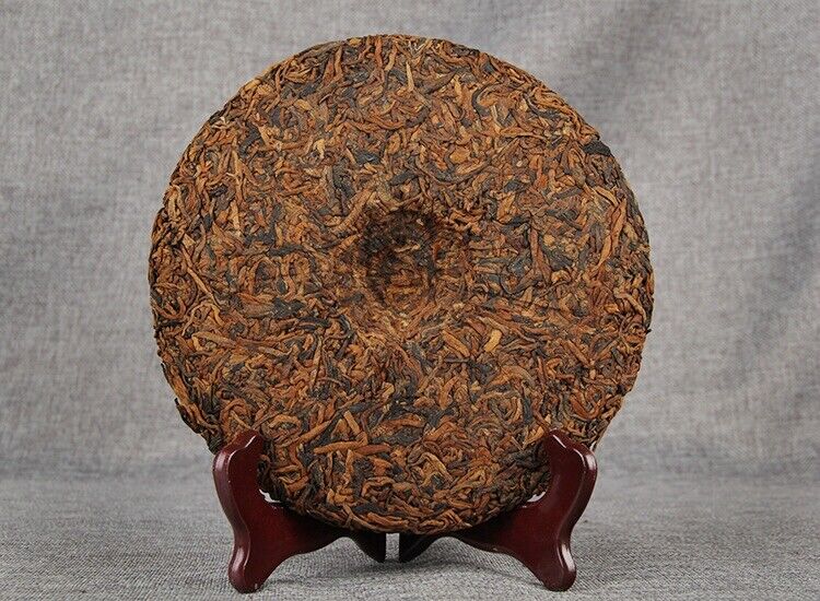 Healthy Qizi Ripe Puerh Tea Cake Golden Single Buds Fermented Tea 357g/12.59oz