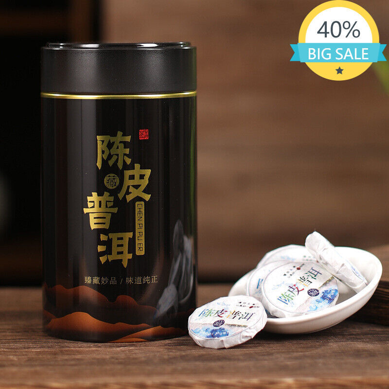 500g Chenpi Puerh Tea Menghai Puerh Ripe Small Tea Cake Aged Chenpi Tin Organic Main image