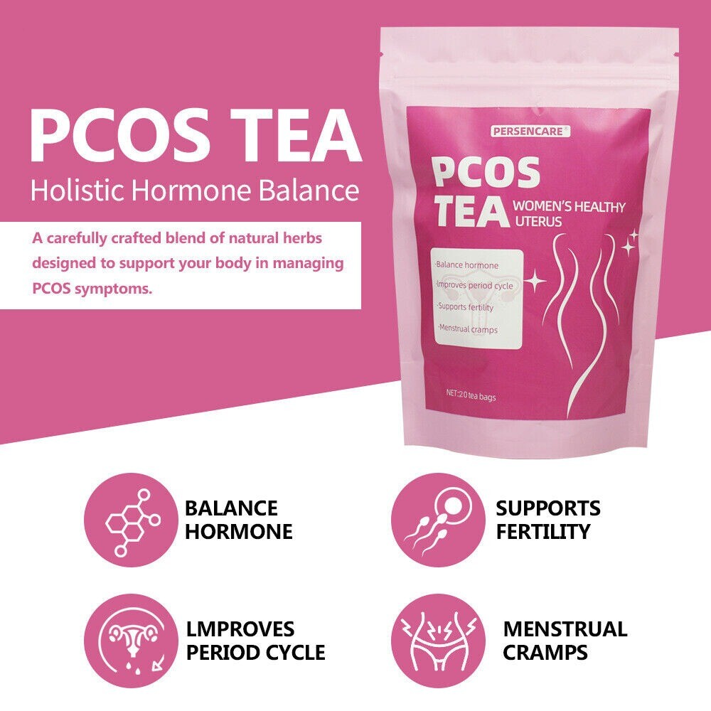 PCOS Support Tea Herbal Blend for Womens Hormonal Balance Menstrual Wellness