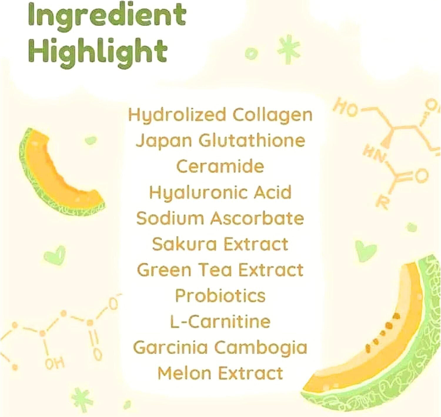 Natural 180g Collagen Hami Melon Powder Beauty Milk Fruit and Vegetable Powder