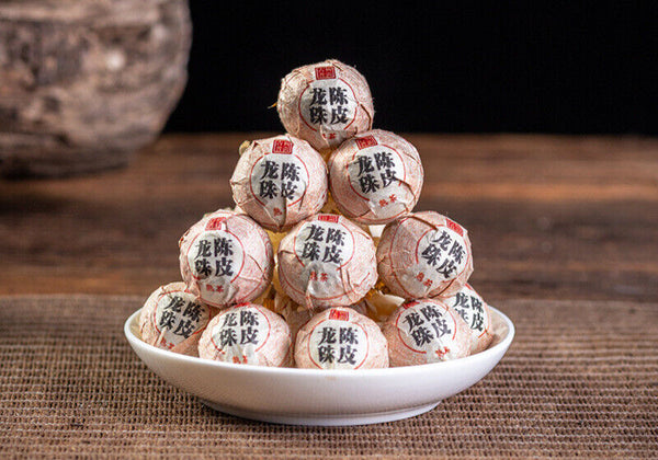 500g Yunnan Pu'er Tea Tangerine Peel Dragon Beads Xiao Tuo Old Ripe Tea Bulk