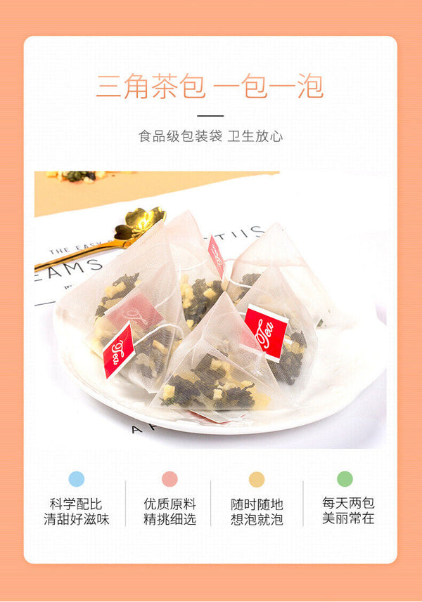 Cold Brew Herbal Drink Hot Peach Oolong Tea Fruit Blend Triangle Bags