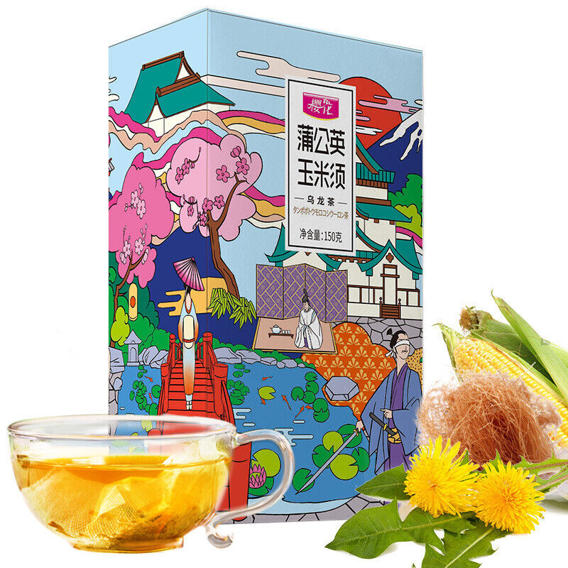 HelloYoung Cherry Blossom Dandelion Cornhusk Chrysanthemum Tea Herbal Tea Bags 150g/5.29oz