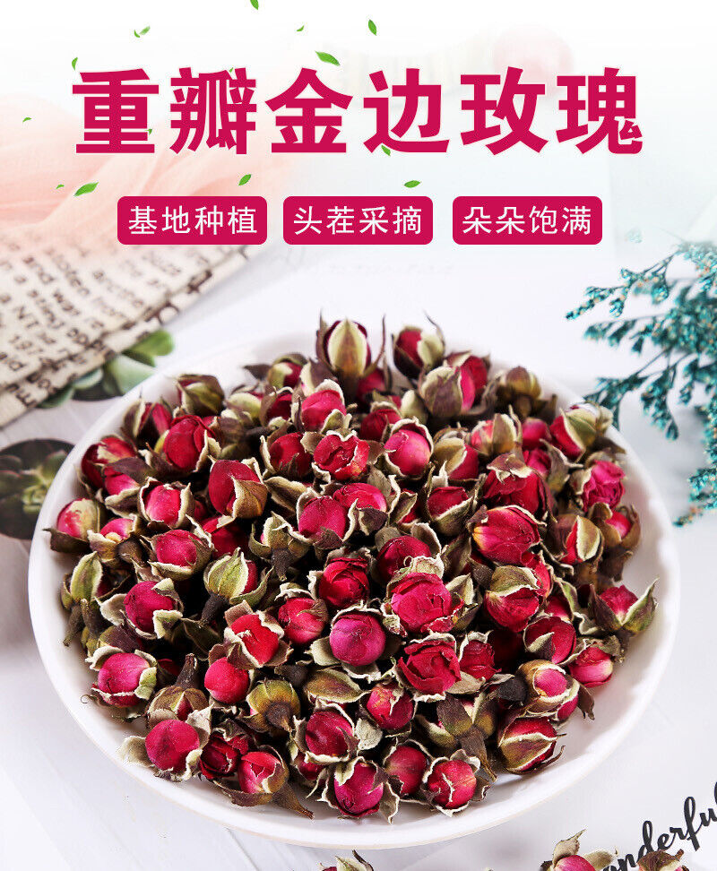 Fresh Golden Rose Flowers Tea -Sulphur-Free Dried and Bulk 80g Pack from Yunnan