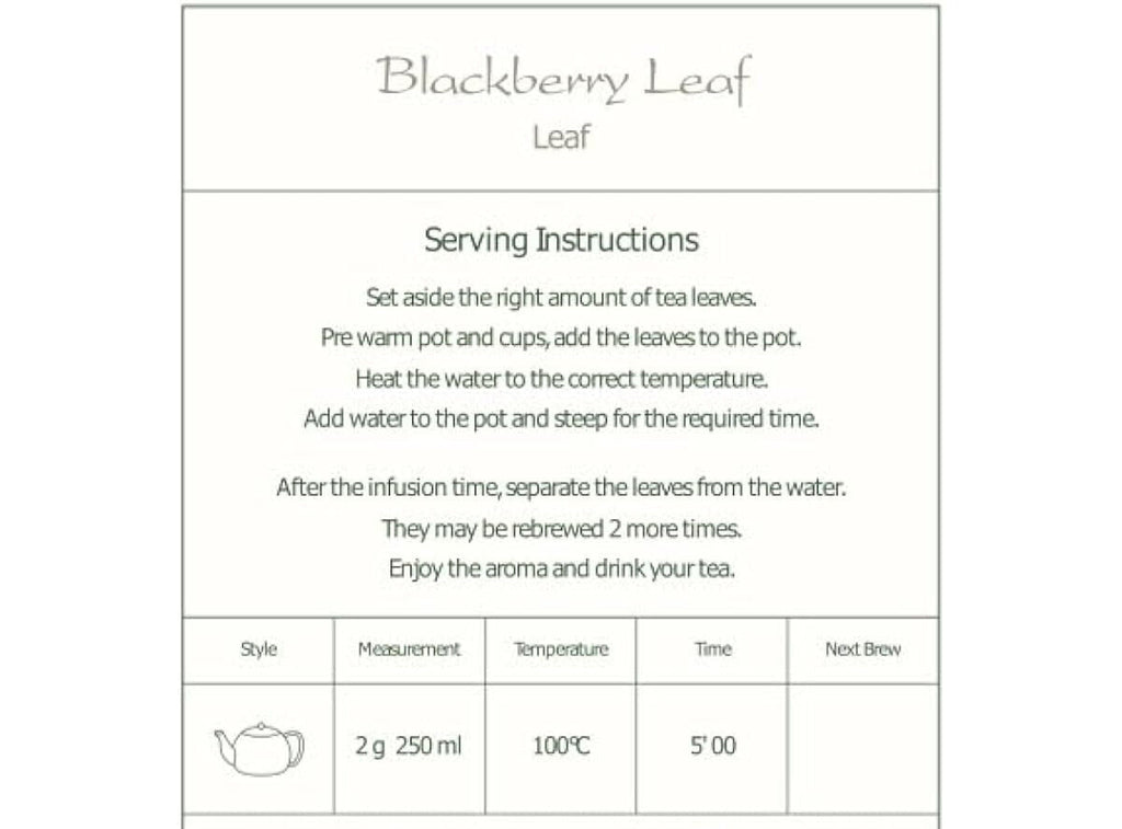 Black Berry Leaves Organic Tea - BlackBerry Leaf Tisane 200g