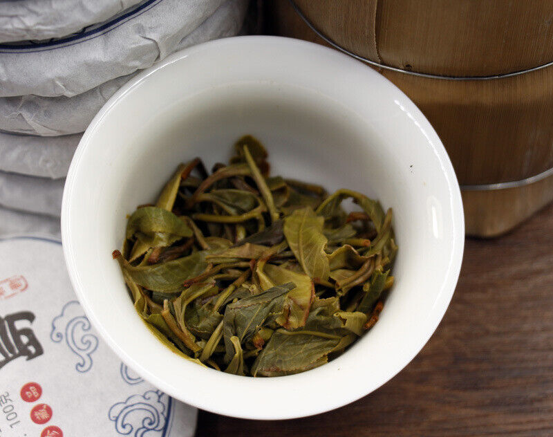 HelloYoung 100g Icelandic Spring Rhythm Pu-erh Tea Raw Cakes 10 cakes mention bamboo shoot