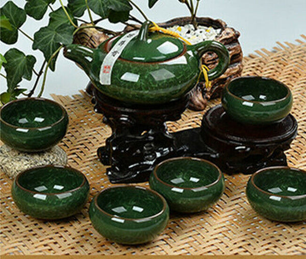 7 Pcs Drinkware Gifts  Dehua Colorful Cup Ceramic Tea Set China Kung Fu Tea Cup