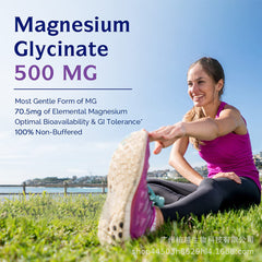 Magnesium Glycinat 500mg.240 Kapseln für Schlaf, Stress Entlastung Stützknochen