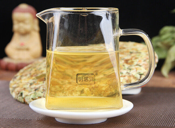 HelloYoung Pu-erh Tea Cake Raw Tea 357g Tea Flower Pu-erh Cake 谷花普洱茶饼生茶357g茶花普洱饼大雪山茶区普洱茶叶