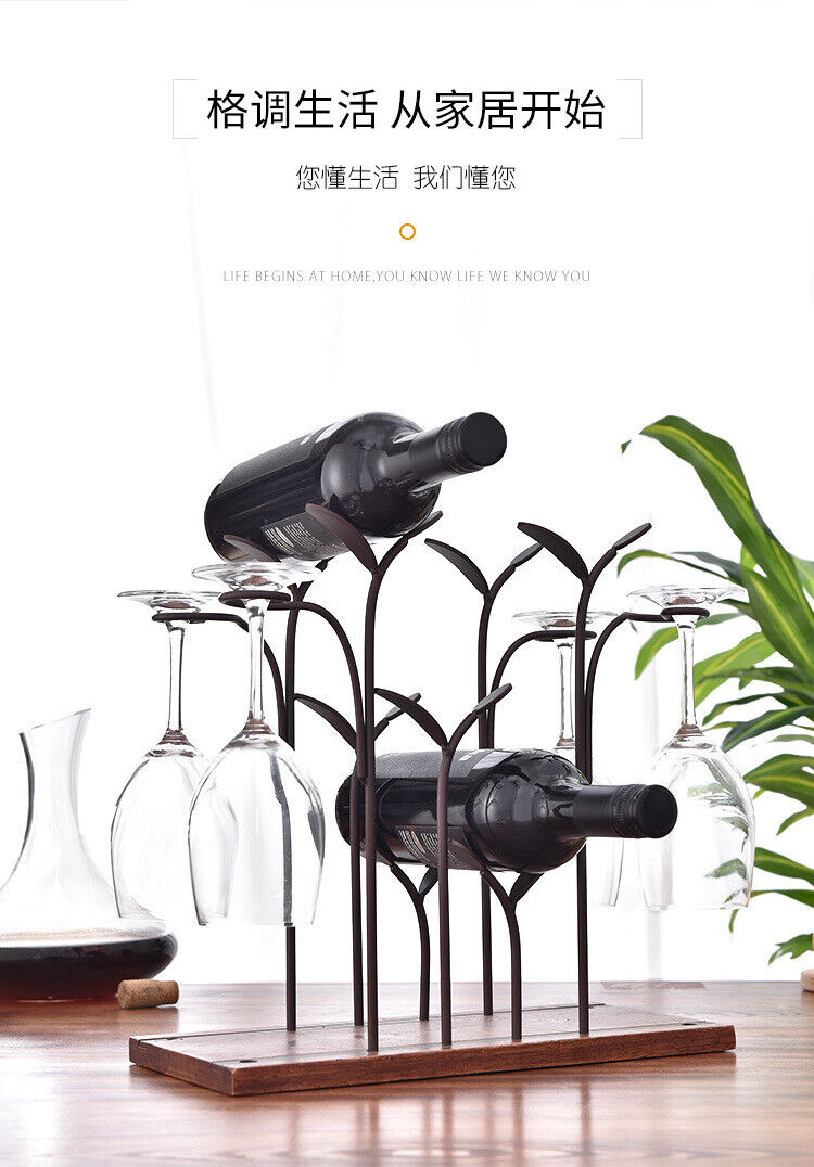 Iron Wine Bottle Holder Nordic Style Wine Rack Retro Shelf Bar Accessories Gift