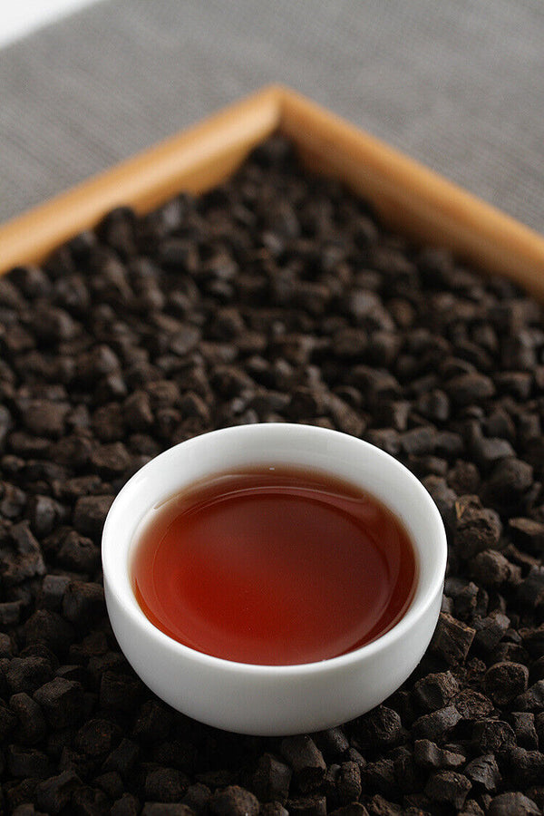 HelloYoung 500g Yunnan Pu'er Ripe Tea 09 Menghai Nuoxiang Tea Fossil New C1 Crushed Silver