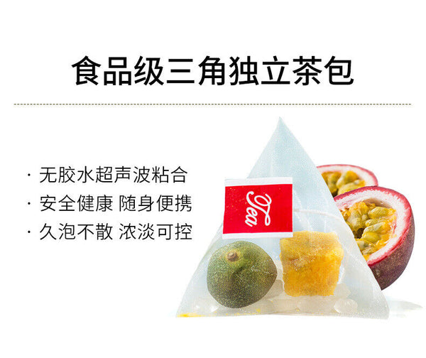 Green Kumquat Passion Fruit Tea Cold Brew Triangle Bags Citrus Herbal Blend
