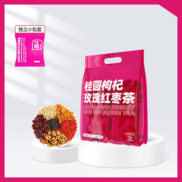 Longan Goji Red Date Rose Tea Womens Wellness Gift Premium Herbal Blend
