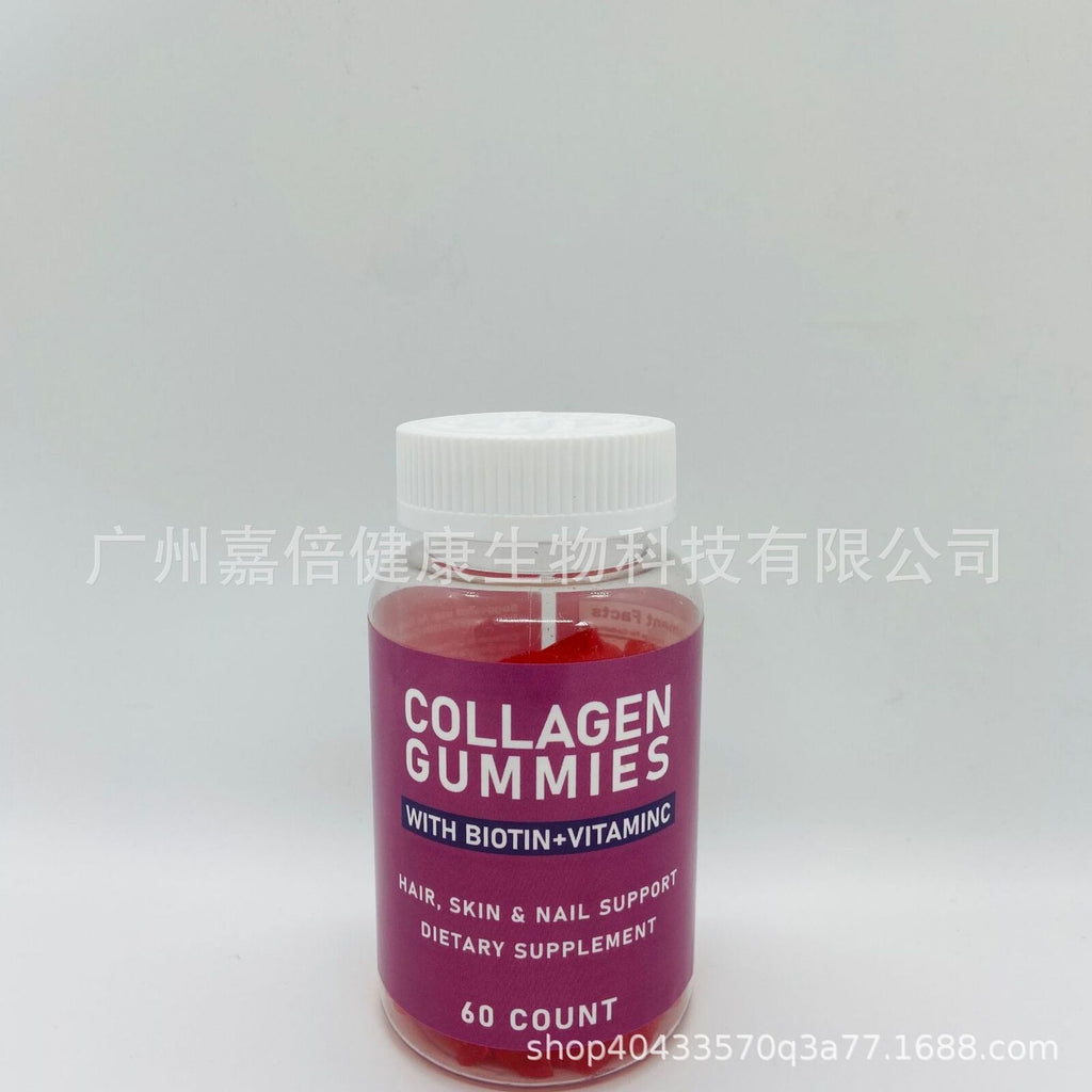 Collagen Gummies Biotin Collagen Hair Gummy Bears 60 Capsules