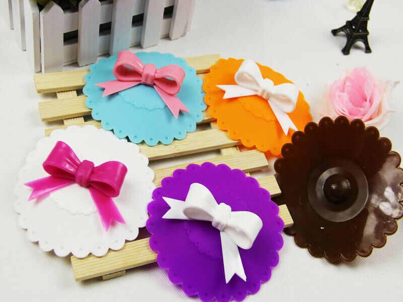 Lovely Bowknot Coffee Cup Anti-dust Silicone Cup Cover Silicone Seal Lid Cap