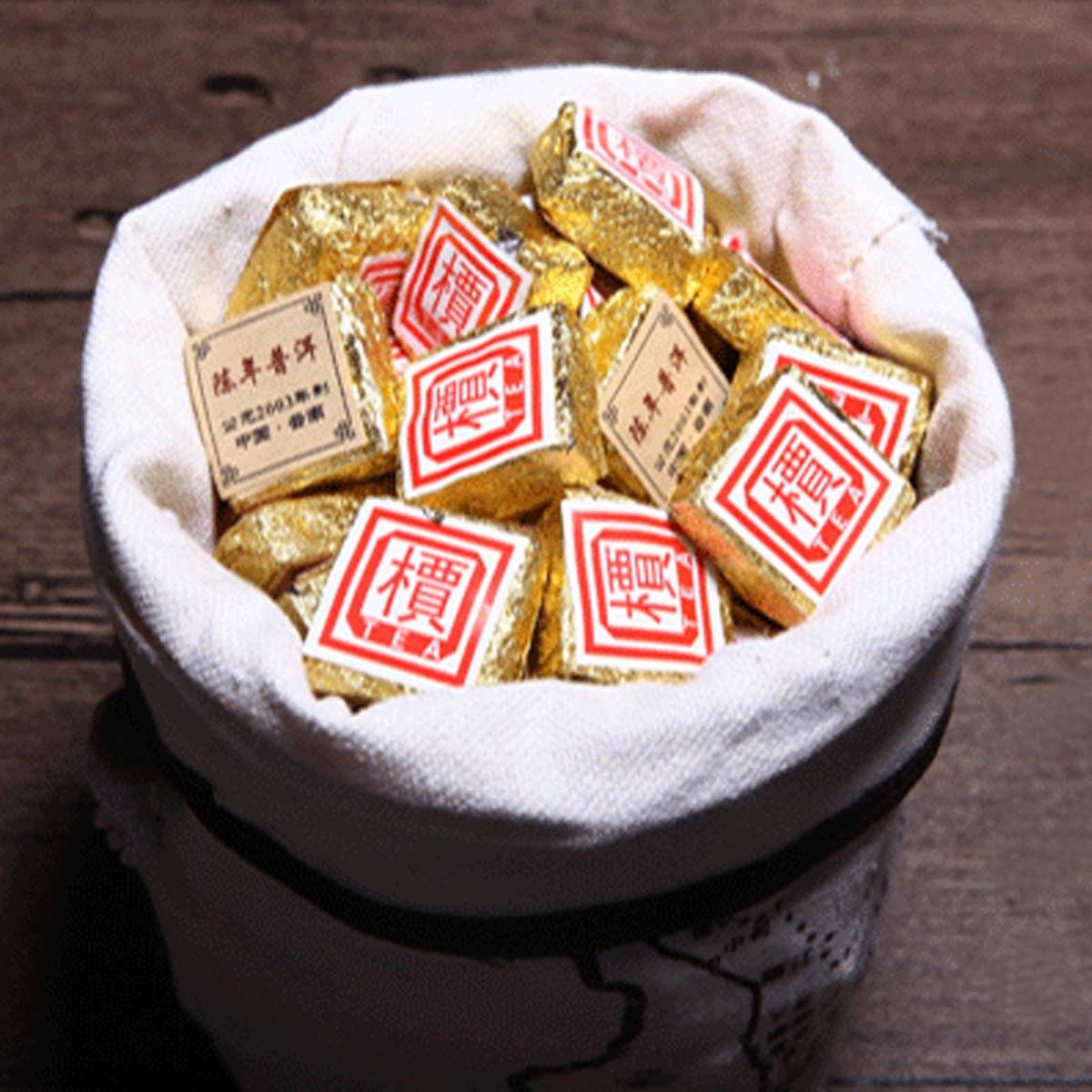 Ripe Puerh Tea Yunnan Bulk Bohai Square Puer Tea 50g-500g 1Pc/Cup Mini Brick Tea Secondary image