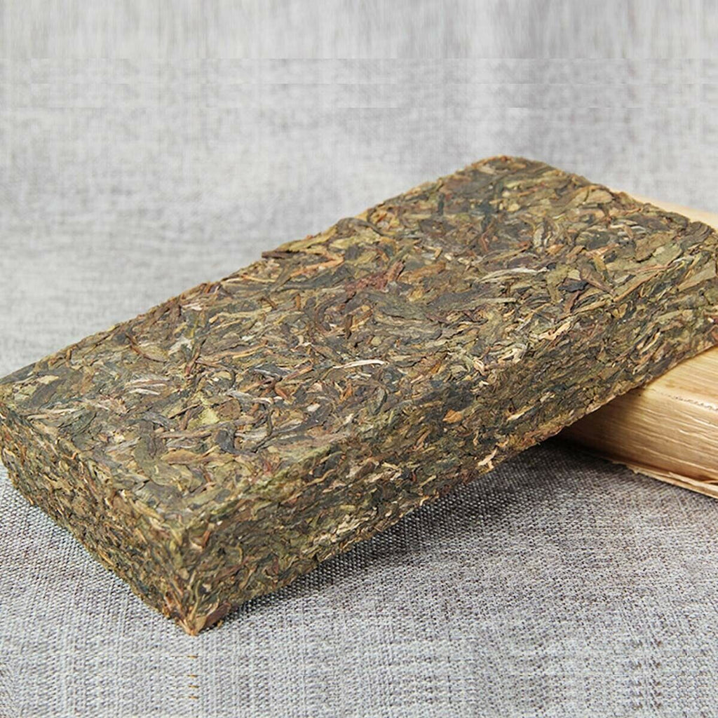 HelloYoung Puerh Raw Tea Brick 500g Golden Leaf Bingdao Ancient Tree Candy Sweet Tea Yunnan