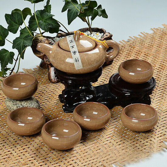 7 Pcs Drinkware Gifts  Dehua Colorful Cup Ceramic Tea Set China Kung Fu Tea Cup