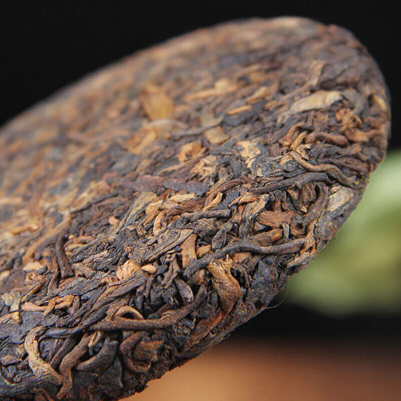 HelloYoung Yunnan Organic Ripe Puer Tea Ancient Tree Puer Black Tea Pressed Tea Cake100g