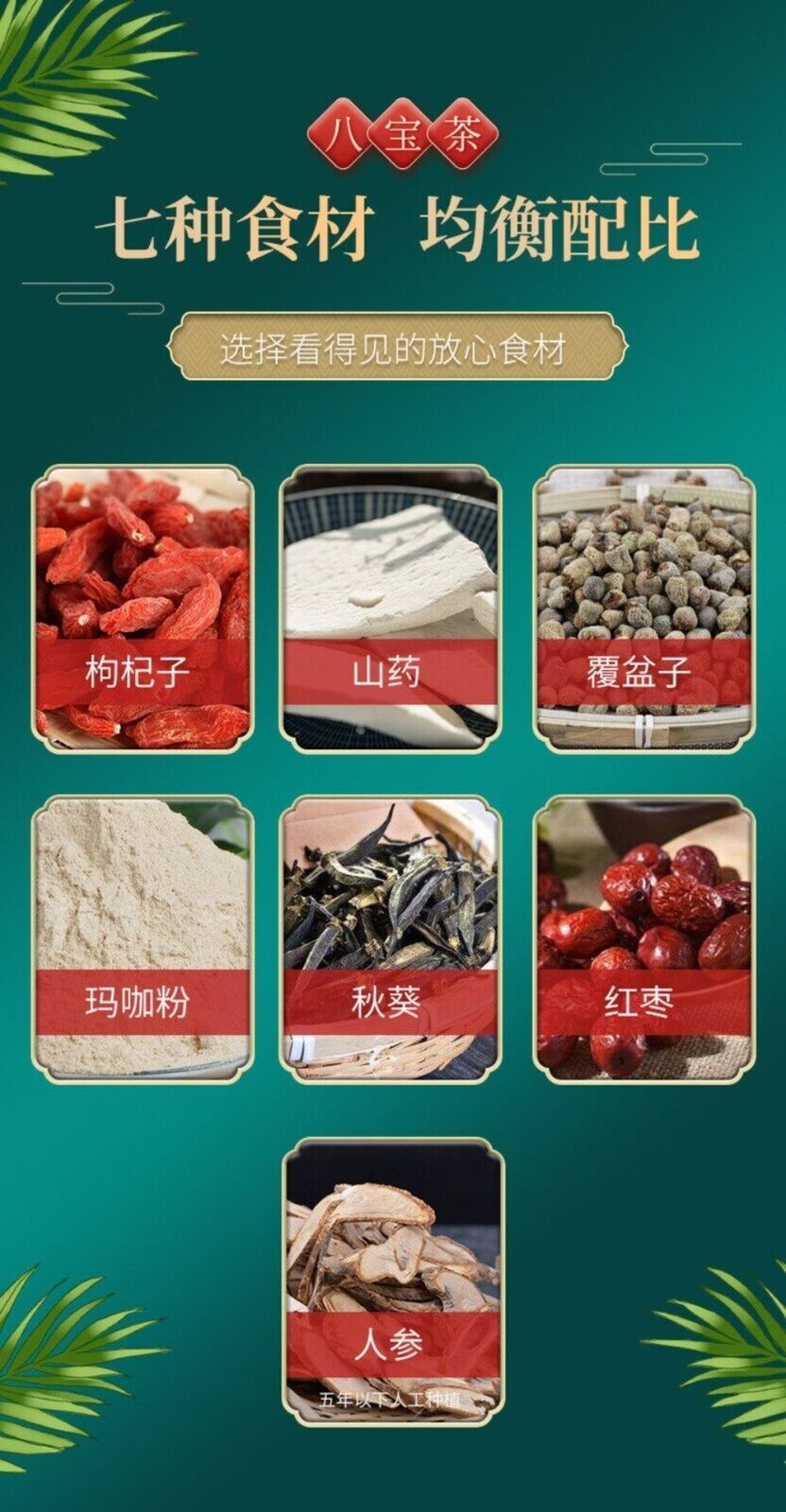 Men's Energy Tea Premium Okra Eight Treasures Ginseng Red Date Goji Blend
