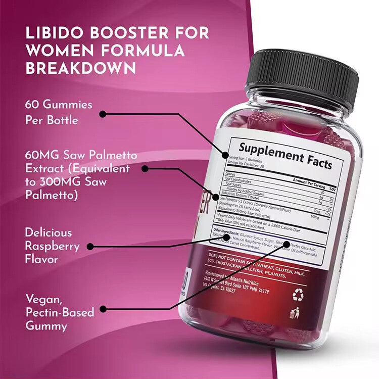 Hormone Balance Female Libido Booster Gummies - Sugar-Free, 60 Chewable Gummies