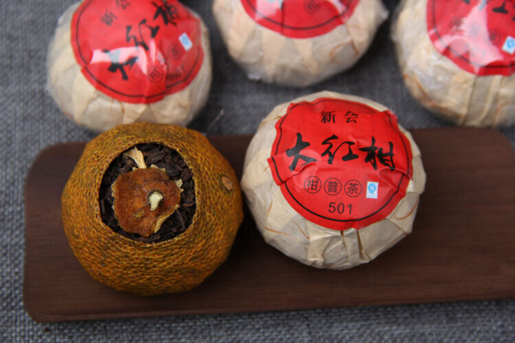 HelloYoung Natural Tangerine Peel Pu'er Tea Big Red Mandarin Pu-Erh Menghai Black Tea 500g