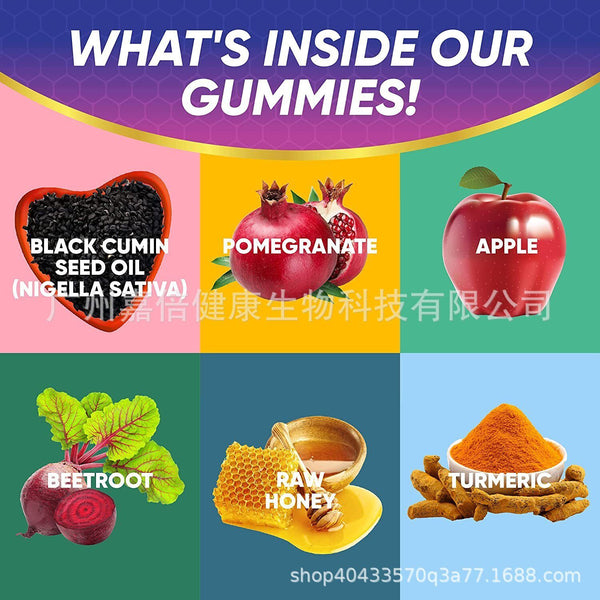 Honey Black Seed Oil Gummies Black Seed Oil Gummies Black Grass Seed 60 Capsules