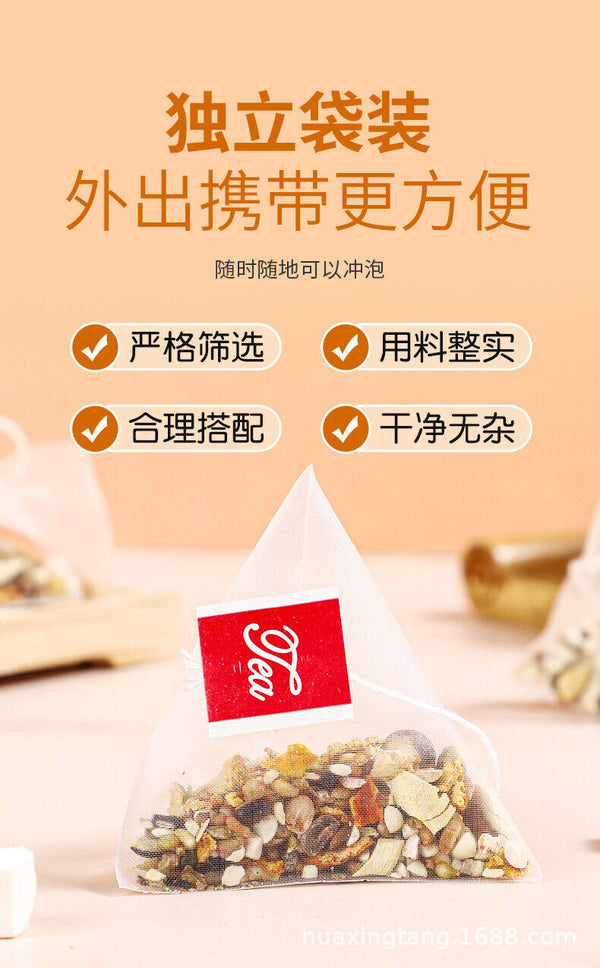 HelloYoung 80g 8g*10 packs of five fingers Poria tea triangle tea bags Tu Fu Ling Job tea