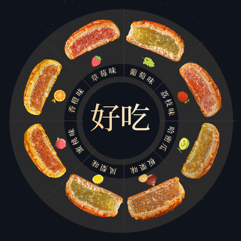 Cantonese Fruit Mooncakes 100pcs Assorted Flavors Bulk Snack