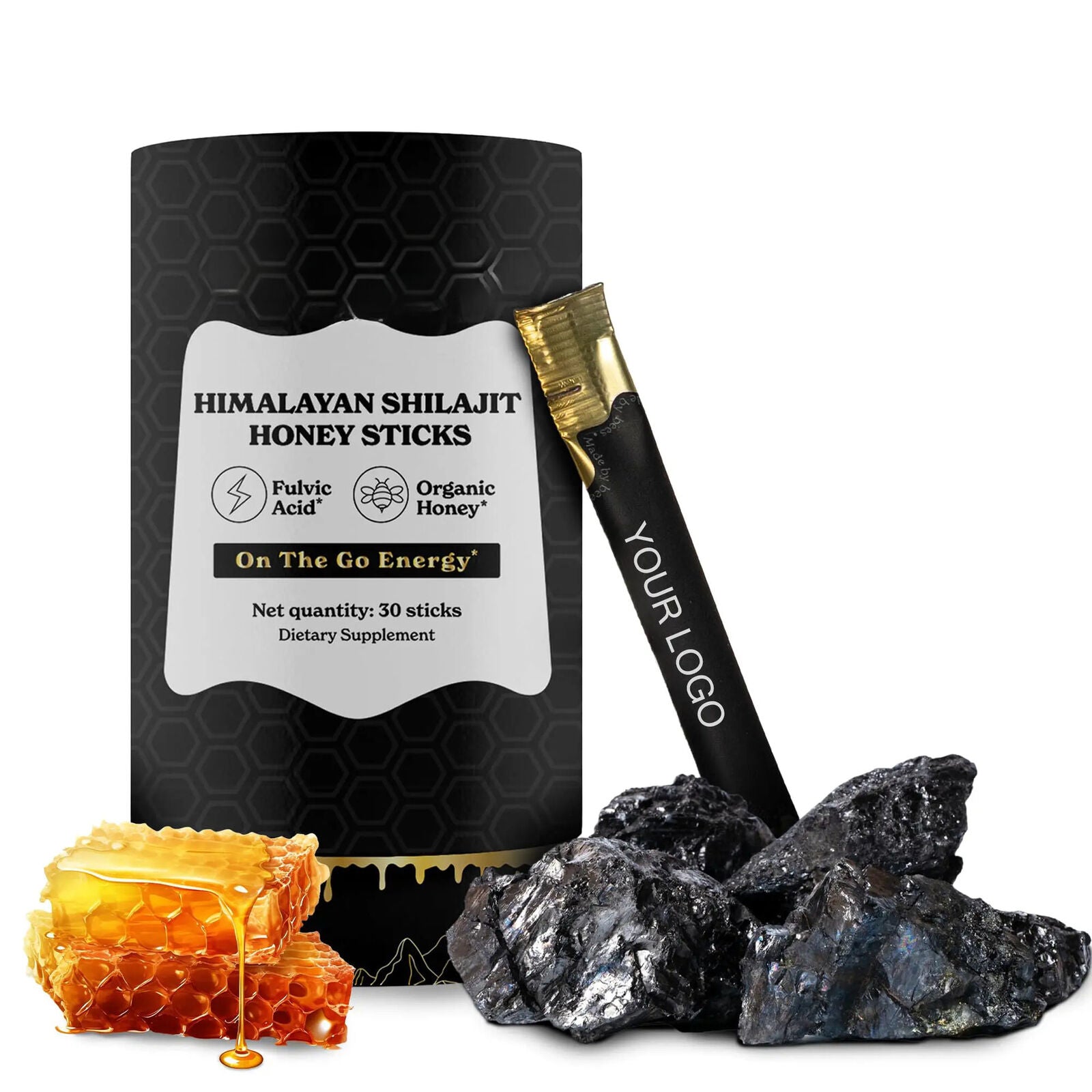 Pure Himalayan Shilajit Sticks with Organic Honey Naturally Sweet