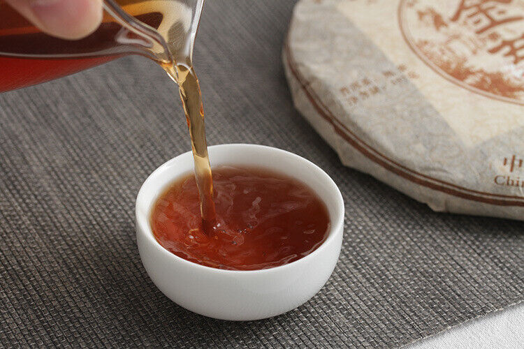 HelloYoung 357g Yunnan Pu'er Tea Banzhang Golden Buds Pu'er Ripe Cake Seven Seeds Cake Tea