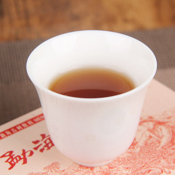 HelloYoung Ancient Tree Aged Tea Mellow Black Tea Menghai Golden Brick Ripe Pu'er Tea 250g