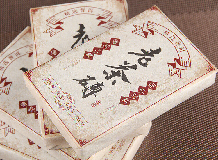 200g Pu'er Tea Made of Aged Raw Materials, Aged Pu'er Tea Bricks Ripe Tea Brick