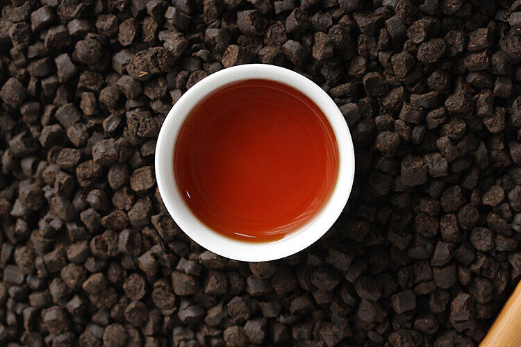 HelloYoung 500g Yunnan Pu'er Ripe Tea 09 Menghai Nuoxiang Tea Fossil New C1 Crushed Silver