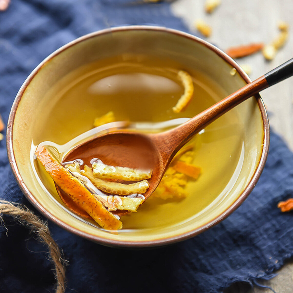 Dried Orange Peel To Make Syrup of Plum Fruit Tea Relieve A Cough Health Care