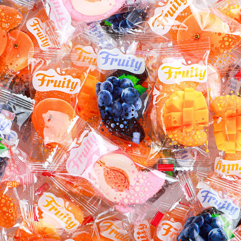 500g New Year Snack Bulk Orange Slice Gummies Fruit Flavor Mixed Soft Candy Secondary image