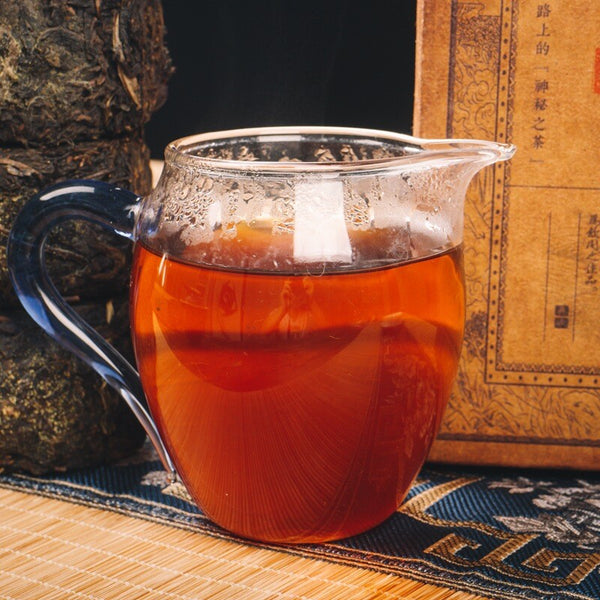Raw Material Old Tea Brick Anhua Black Tea1000g Golden Flower Handmade Porch Tea