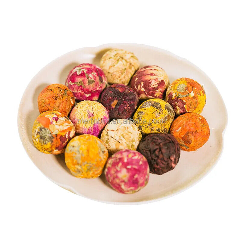 New Beautiful Colorful Detox Herbal Blooming Flower Tea Ball 20pcs Secondary image