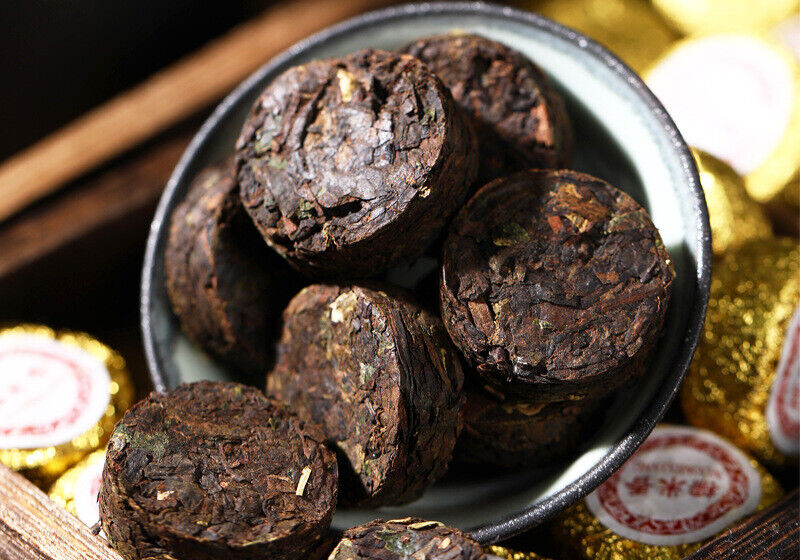 500G Yunnan Pu'er Tea Glutinous Aroma Xiao Tuo Tea Strong Aroma  Aged Ripe Tea