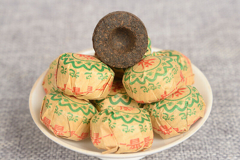 HelloYoung 500g Yunnan Pu'er Ripe Tea Leaves Original Flavor Ripe Tea Mini Tuocha