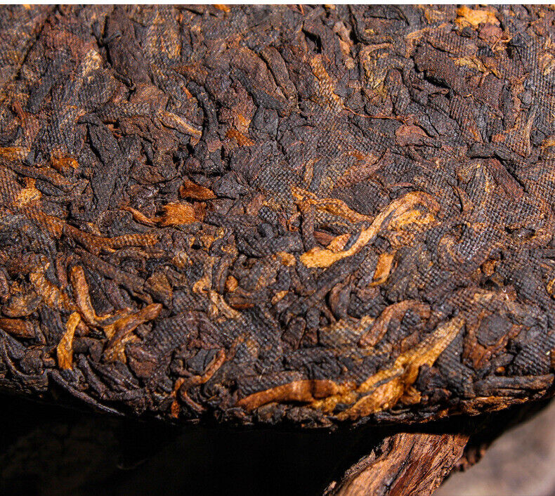 HelloYoung 357g Yunnan Pu'er Ripe Tea Cake Menghai Ancient Golden Bud Ripe Tea Cake Ripe Pu
