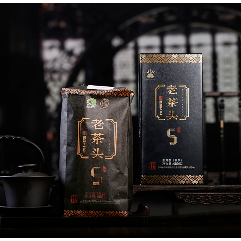 LAO CHA TOU * Ba Jiao Ting Pu-erh Pu'er Aged Puer Tea 400g Ripe Cha
