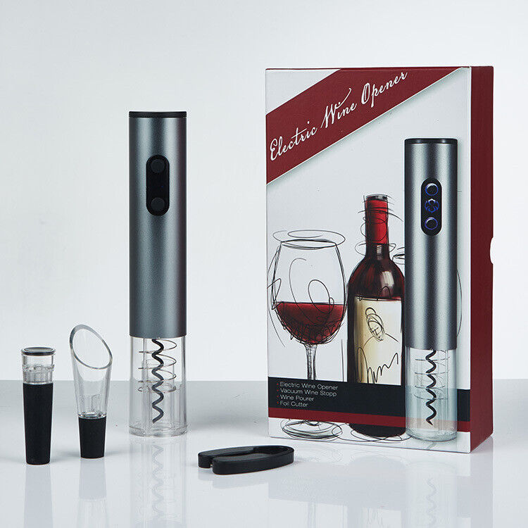 4-Pcs  Aluminum Alloy Kitchen Bar Tool Sets Opener Electric Wine Stopper Pourer