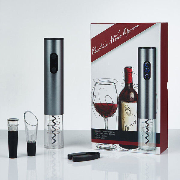 4-Pcs  Aluminum Alloy Kitchen Bar Tool Sets Opener Electric Wine Stopper Pourer