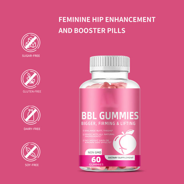 Women's Butt Lift Gummies BBL Vegetarian Gummies 60 Count