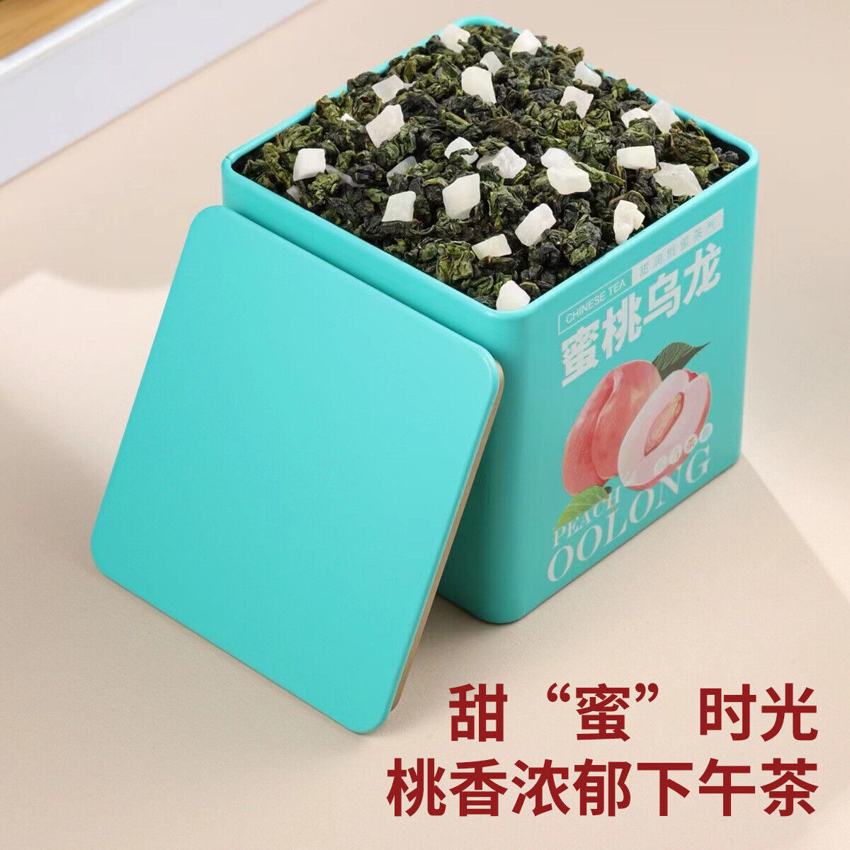 Fruit Tea with White Peach Herbal Tea Cold Brew Tin Can Peach Oolong Tea Floral Main image