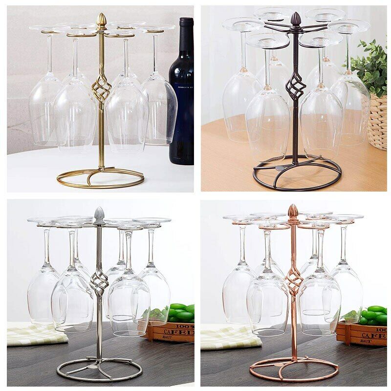 Wine Glass Holder Metal Wine Rack Hanging Bar Stand Bracket Goblet Holder Gift