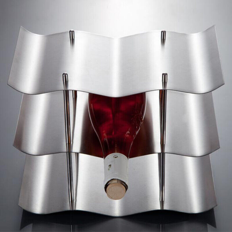 Red Wine Bottle Home Bar Tool Shelf 3-layers Stainless Steel Rack Holder Bracket
